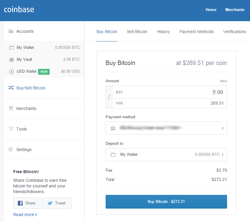 Buy Bitcoin - Coinbase